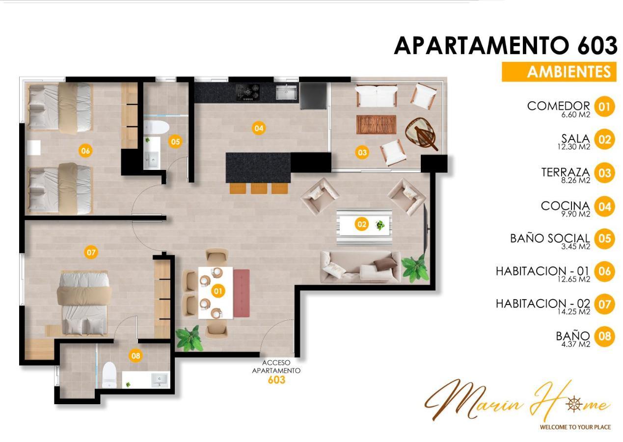Apartamento 2br Oceanfront - Direct Access - Modern And Spacious - 6th Floor
